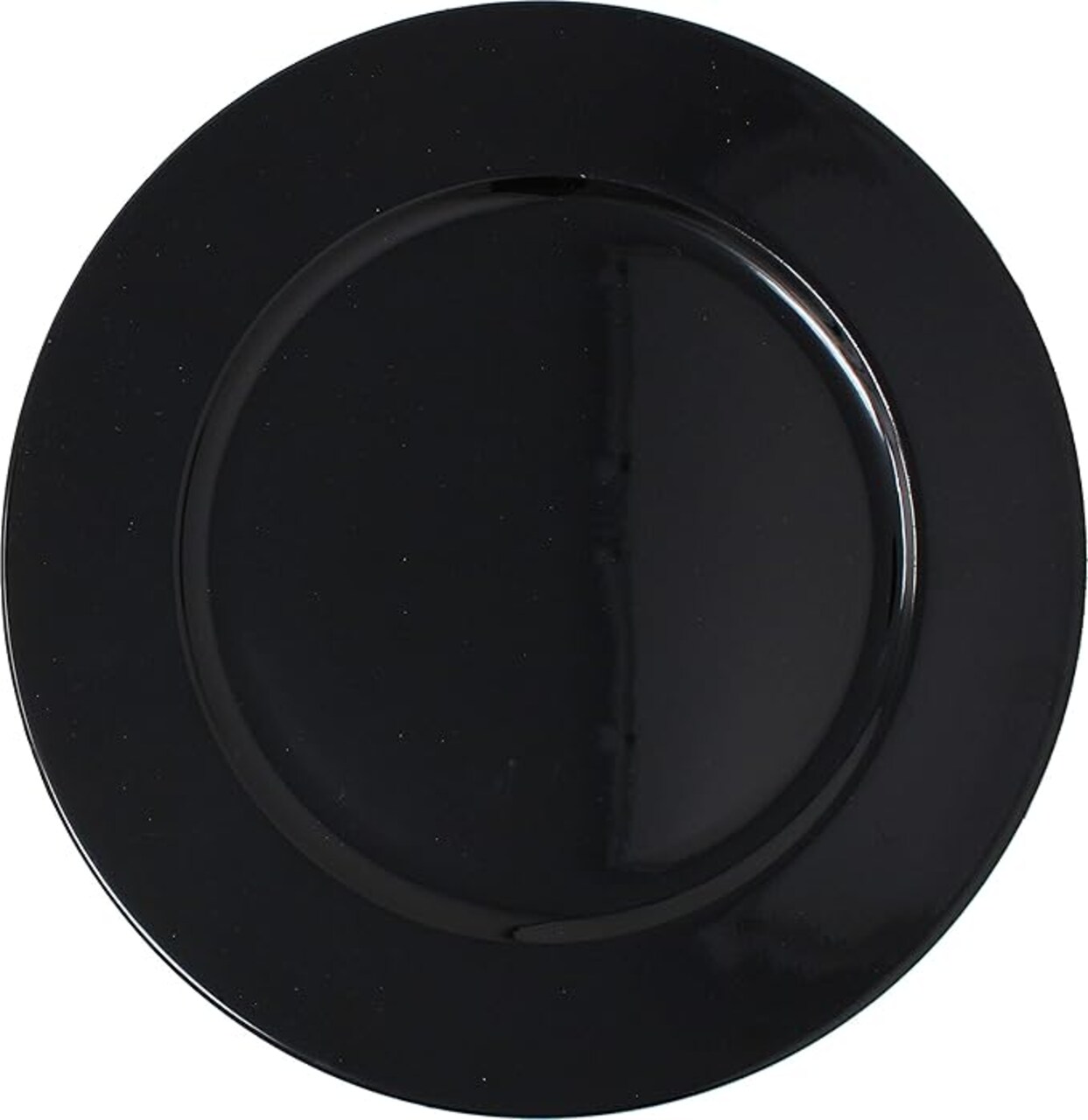 Metallic Foil Charger Plates - Set of 6 - Made of Thick Plastic - Black